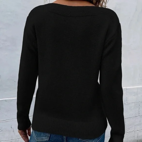 Cozy chevron pattern sweater top - Picture 3 of 6